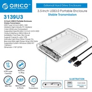 Hdd Hard Disk Casing 3,5" SATA USB 3.0 Transparent NYK / ORICO 3139US3