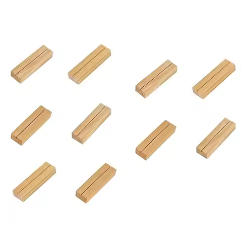 J1UL1N 10 PCS Wood Place Card Holders Wood Sign Holders Table Number Holder Stands Picture Holder Na