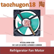 4715JL-04W-S30 DC 12V (4 Wire) 125mm X 20mm Refrigerator Fan Motor Fridge Peti Sejuk Kipas