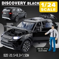 LEO 1:24 Land Rover Discovery SUV โลหะ Diecast ของเล่นรถรุ่นสำหรับเด็กเด็กแถมตุ๊กตา