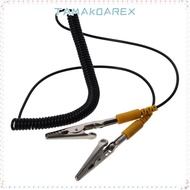 TAMAKOAREX Anti-Static ESD Grounding Cable, 2mm 180cm / 71" Coiled Cord, PU,Metal Polyurethane Male-