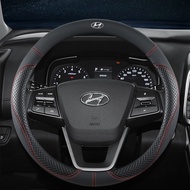 Car Leather Steering Cover 38cm Diameter For Hyundai Stagazer Creta Accent Getz Avega I10 Santafe H1