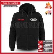 Zip Hoodie Embroidery Audi RS S Line Turbo Car Racing Team Motorsport Rally Turbo A4 A5 A6 R8 Drift 