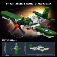 Leyi Building Blocks US Army P-51 Mustang Fighter Military Series Model Assembly Toys