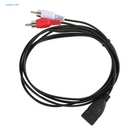 15m USB A Female Socket to 2 RCA Male Plug Audio Video Extension Cable Cord