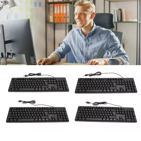 K1800 Minority Language Keyboard 104 Keys 4.2ft Cable Ergonomic Design USB Wired Gaming Keyboard Com