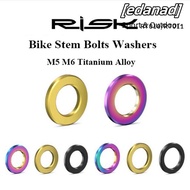 EDANAD Stem Bolts Washers, M5 M6 RISK Bike Bolts Washers, High Quality 4 Colors Titanium Alloy Gasket Nut Outdoor Cycling