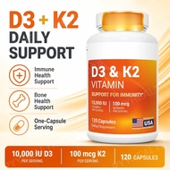 D3 K2 MK-7 Vitamin Supplement Capsules with Magnesium Zinc B6 and MCT Powder 120 Count Daily Wellnes