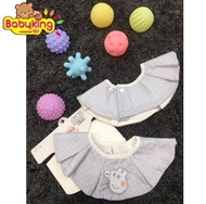 Yếm ăn kiểu lá sen chống nước vải lưới hình heo pinky (2 Cái) 3003 chất liệu cotton 100% thương hi