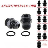 ORB O-ring AN4 6 8 10 12 16AN to ORB Oil Fuel Line Hose Straight Adapter Fittings Aluminum Male Flar