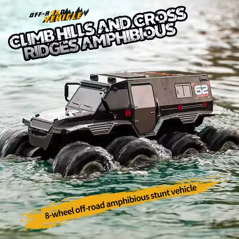 JJRC Q137 8x8 2.4G Remote Control Car 8wd Off-road Amphibious Stunt Vehicle 8-Wheel Speed Racing Tru