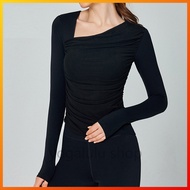 New mesh-patchwork long-sleeved yoga top 124017