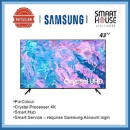 FREE SHIPPING  【2023】Samsung TV 43CU7000 4K UHD Smart TV 43'' TELEVISION YOUTUBE NETFLIX