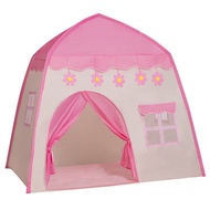 Castle Play Tent with Lights Kids Teepee Tent Large Children Playhouse Oxford Fabric Children Playhouse for Indoor Outdoor with Carry Bag Portable Playhouse Boys &amp; Girls Birthday Gift (Pink)