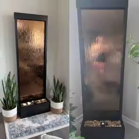 l For Luxury Home Decore Mirror Waterfall Wall Indoor Water Falls Fountain