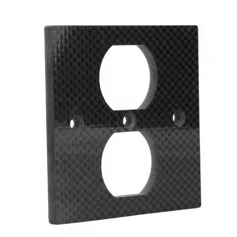 1Piece US Double AC Power Receptacle 4k Carbon Fiber Schuko Power Panel Socket 16A US Standard Wall 