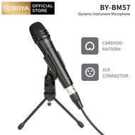 BOYA BY-BM57 Professional Cardioid Dynamic Microphone Aluminum Zinc Alloy with 5 metre XLR cable Built in pop filter Mic mount &amp; Carrying bag for Band Instrument Vocal Speaker Recording Live Audio Recording