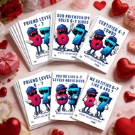 24PCS Valentine's Day 67 Theme Greeting Cards (6 Designs) - Cool Cartoon Number 6 & 7 Pun Note Cards