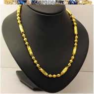 916 gold jewelry necklace 916 golden bamboo chain wedding jewelry Korean men's