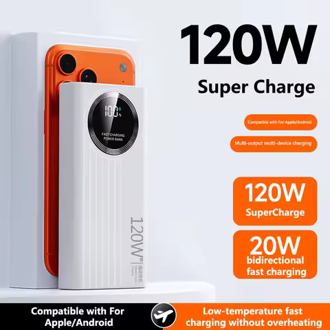 Power Bank 120W PD 20W Bidirectional Super Fast Charging 100000mAh Large Capacity Power Bank With Di