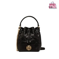 (CHECK STOCK FIRST) NEW AUTHENTIC INSTOCK TORY BURCH WILLA MINI BUCKET BAG 148249 BLACK FULL LEATHER DRAWSTRING QUILTED