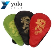 YOLO Table Tennis Bat Bag, Gourd Shaped Dragon Ping Pong Racket Bag, Sports Accessories Wear Resistant Waterproof Training Ping Pong Racket Case PE Class