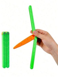 1個胡蘿蔔蝴蝶刀3d列印減壓玩具塑料重力胡蘿蔔刀,緩解壓力和啟發靈感療法
