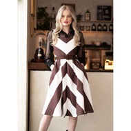 Plains & Prints | Emily In Paris Cameel Sleeveless Dress (Wht/Brwn)