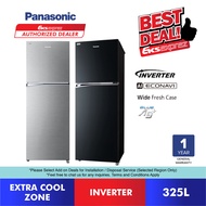 Panasonic Inverter 2-Door Top Freezer Fridge (325L) NR-TV341BPSM / NR-TV341BPKM Energy Saving Refrigerator