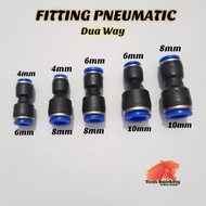 Pneumatic Fitting Straight Connector Two Wey Size 10-8mm, 10-6mm, 8-6mm, 8-4mm, 6-4mm Straight Pu Mi