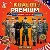 ANNS Baju Askar Budak Lengan Panjang Kostum Askar Unisex Hari Kanak-Kanak Cosplay Persembahan Pentas