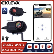 EKLEVA 2K 30fps Dash Cam DVR Motorcycle Camera Helmet Waterproof WiFi Repeat Recording Night Vision 