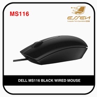 DELL MS116 BLACK WIRED MOUSE
