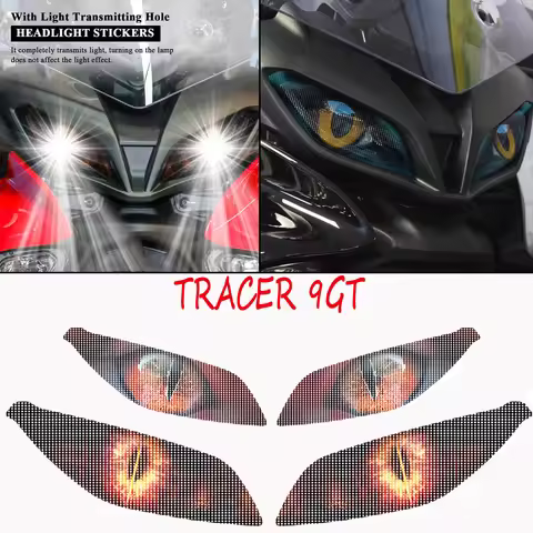 Motorcycle Headlight Guard Stickers Accessories For Tracer 9 GT Plus 2023 2024 Head Light Decals For