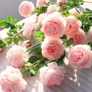 3 Heads Pink White Peonies Silk Flower /Rose Artificial Flowers  / silk peony artificial flowers / Wedding Garden Decoration / Fake Flower Bouquet Peony Color