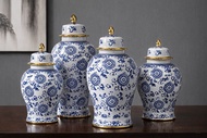 Guci Keramik China Tochin Biru Putih Import Guci Porselen Dekorasi Rumah