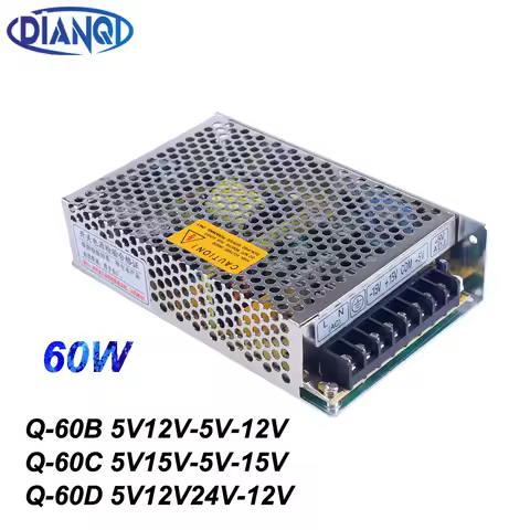 quad output power supply 60W 5V 12V -5V -12V power suply Q-60B ac dc converter good quality Q-60C Q-