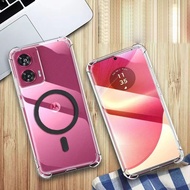 Shockproof Luxury Clear Silicone Case for MOTO G96 Casing with Magnetic Charging Wireless