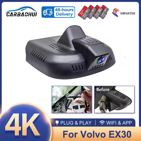 Dash Camera 4K for Volvo EX30 2024 2025, Plug and Play Wireless WIFI Control Car Video Recorder Dash
