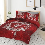 【In Stock】 Liverpool 3 Pieces Bed Set Quilt Comfoter Cover King/Queen Bed Sheet Set with 2 Pillowcas