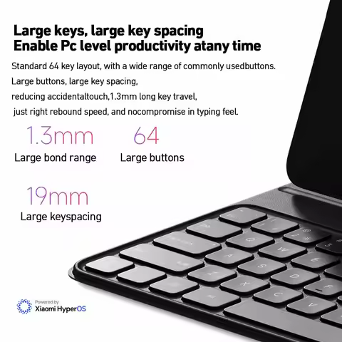 Original Keyboard Case for Redmi Pad Pro, 64 Keys with Stylus Holder 760H Standby 1.3mm Travel Short