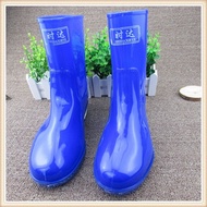 Lady Mid-Calf Waterproof rubber boots on the soles of the tendons. Non-Slip Waterproof shoe cover No