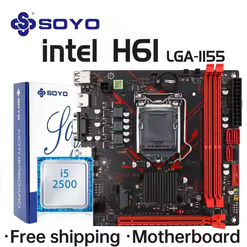 SOYO H61 Gaming Motherboard Kit with Intel LGA1155 CPU i5 2500 DDR3 Memory M.2 SATA Desktop Computer