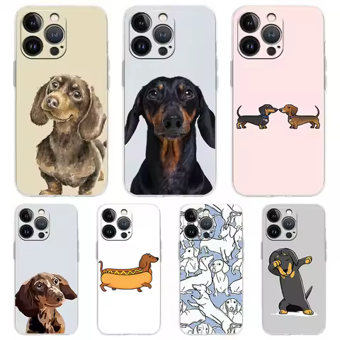 Cute Dachshund Sausage Dog Phone Case For iPhone 17 16 15 11 12 14 13 Pro Max Mini XS XR 7 Plus 16E