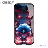Hontinga เคสปลอกสำหรับ Samsung กาแลคซี A73 A72 A6บวก2018 A70 A71 A7 2018 A8บวก2018 A9 J3นายก2015โปร2017การ์ตูนน่ารักลูฟี่เคสโทรศัพท์เคสหลังกระจกแข็ง
