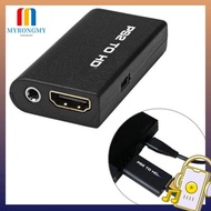MYRONGMY Adapter, PS2 to HDMI 480i/480p/576i Converter, Durable 3.5mm Audio Output HD Cable Game to 