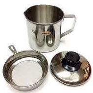 OS A306- OIL POT STAINLESS STEEL FILTER FOR LEFTOVER COOKING OIL, 1L WASTE COOKING OIL CONTAINER ||