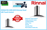 RINNAI RH-C209-GCR Chimney Hood LED Touch Control / FREE EXPRESS DELIVERY