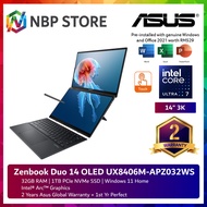 Asus Zenbook Duo 14 OLED UX8406M-APZ032WS 14" 3K Touch Laptop Inkwell Gray ( CU7-155H, 32GB, 1TB, Intel Arc, W11, HS )