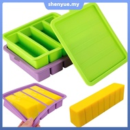 2Pcs Butter Mold Non-Stick Silicone Butter Tray with Lid 4-Cavity Butter Container Holds 8 Tablespoo